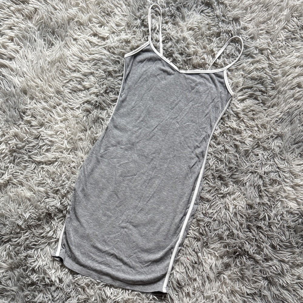 SHEIN Gray Mini Dress with Spaghetti Straps